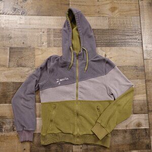 Nikita Colorblock Fleece Zip Hoodie Women’s Medium Purple Green Outdoor